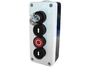 WTS - Dreifach-Drucktaster mit Schloss (abschließbar) AUF / STOP / AB, Wassergeschützt - Schutzart IP 65