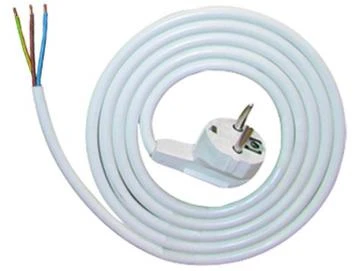 Netzkabel 3-adrig mit Schukostecker 2 m Weiss