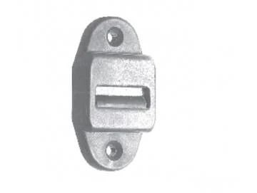 Gurtführung mit verdeckter Leitrolle und Bürste für 23 mm Gurt, weiß, Anschraubplatte 31 x 61 mm