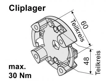 WTS - Vorbaukasten - Markisenlager AM2-L010 für Rohrantriebe AM2 und AE2  Serie Max 30Nm