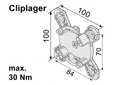 WTS - Universal - Wandlager AM2-L040 für AM2 und AE2 Rohrantriebe Max 30Nm
