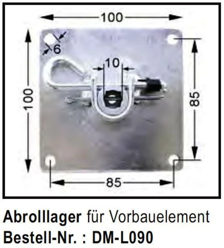 WTS - Abrolllager für Vorbauelement DM-L090 für NHK - Rohrmotoren  Ø 45 mm Typ  DMH-30 und DMH-50