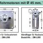 WTS - Abrolllager für Neubaukasten DM-L095 für NHK - Rohrmotoren  Ø 45 mm Typ  DMH-30 und DMH-50