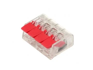 Compact-Verbindungsklemme Serie KLV, 4 Leiter mit 4 Betätigungshebeln/Klemmhebeln