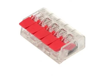 Compact-Verbindungsklemme Serie KLV, 5 Leiter mit 5 Betätigungshebeln/Klemmhebeln