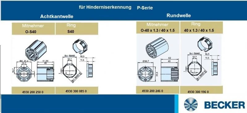 Becker - Sonnenschutzantrieb ZIP, P5-20-C18 Plus mit integriertem bidirektionalem Funkempfänger