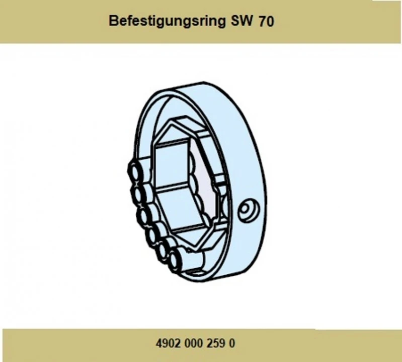 Befestigungsring für Hochschiebesicherung 70er 8 Kantwelle