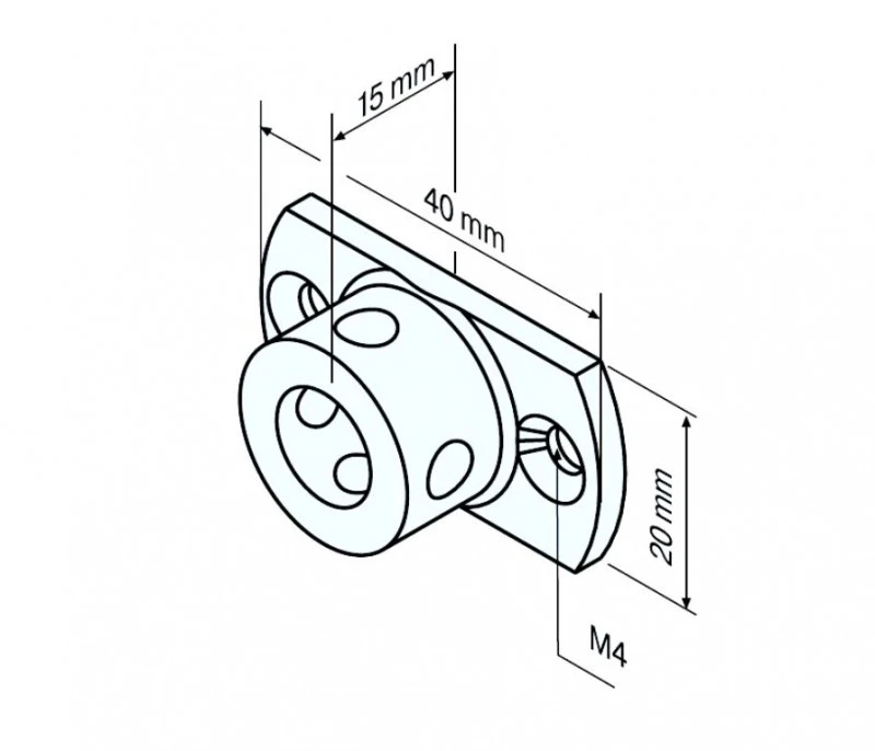 Anschlussteil-P 20-rund inkl. Schrauben, mit Rundzapfen Ø 20 mm für Becker Rohrmotoren  Baureihe P5 - P13