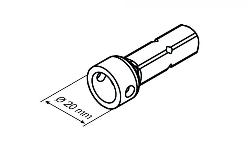 Anschlussteil - Steckzapfen-R 3/20 rund, d = 20 mm Für Becker Antriebe R7 bis R40