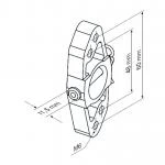 Markisenhalter M6 mit Zentrierrand  für Steckzapfen 3/20 für Becker Rohrmotoren  Baureihe R7 – R50 bis 40Nm