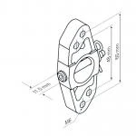 Markisenhalter M6 ohne Zentrierrand für Steckzapfen 3/20  für Becker Rohrmotoren  Baureihe R7 – R50 bis 40Nm