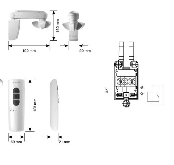 Becker Centronic SunWindSet SWS441-II , Sonnen-Wind-Sensor Funk mit Handsender