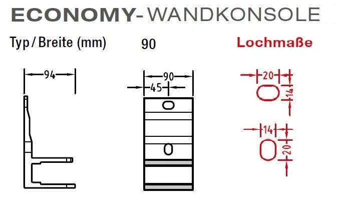 Wandkonsolen, Wandhalter für Lewens Economy-Markise