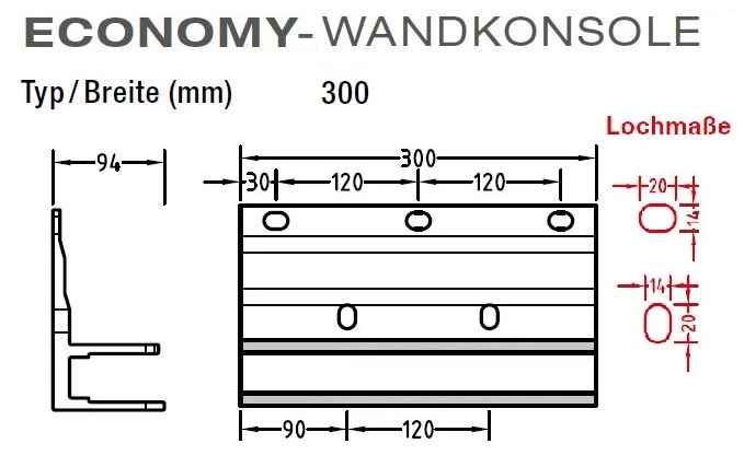 Wandkonsolen, Wandhalter für Lewens Economy-Markise