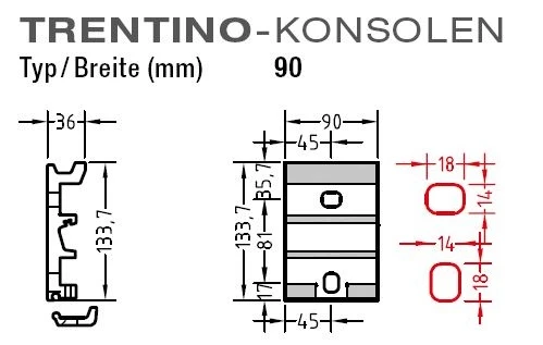 Wandkonsolen  für Lewens Trentino - Markise