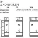 Universalkonsolen für Lewens  Economy Markise Typ Regendach oder Deckenmontage