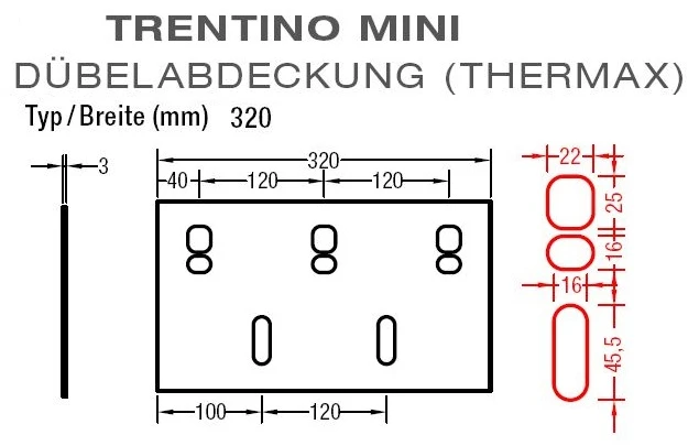 Dübelabdeckung-Thermax für Lewens  Trentino Mini Markise