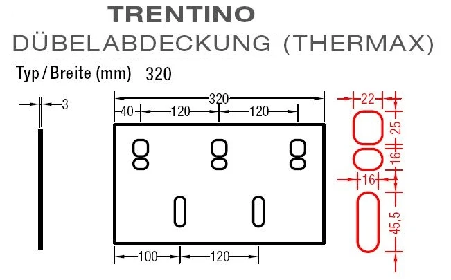 Dübelabdeckung-Thermax für Lewens  Trentino  Gelenkarmmarkise