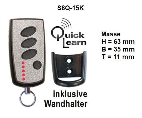 WTS - S8Q-15K Mini Q Handsender, 15-Kanal, Serie FE 868,3 MHz