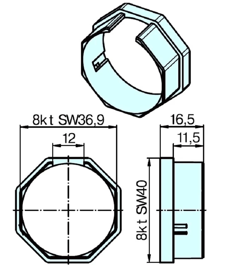 Adapterset für Achtkatwelle S40VM ,für Becker Rohrmotoren der Baureihe P Serie