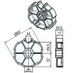 Adapterset für Nutwelle DW85N bis 30Nm für Rohrmotoren Becker Baureihe R Serie  