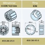 Adapterset für Nutwelle O-63N 14,0mm ,für Rohrmotoren Becker Baureihe P und R Serie mit Hinderniserkennung