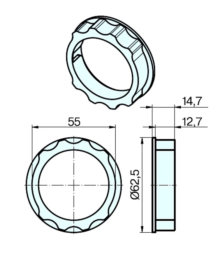 Adapterset für Profilwelle HM65, für Rohrmotoren Becker Baureihe P und  R Serie