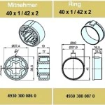 Adapterset für Rundrohr 40 x 1 / 42 x 2 ,für Rohrmotore Becker Baureihe P