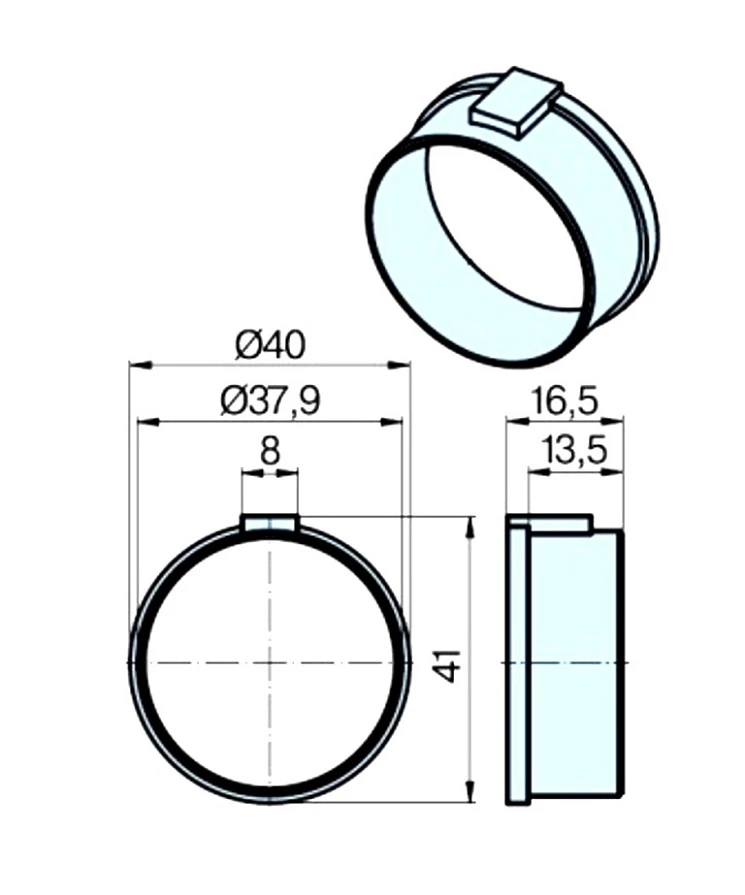 Adapterset für Rundrohr 40 x 1 / 42 x 2 ,für Rohrmotore Becker Baureihe P