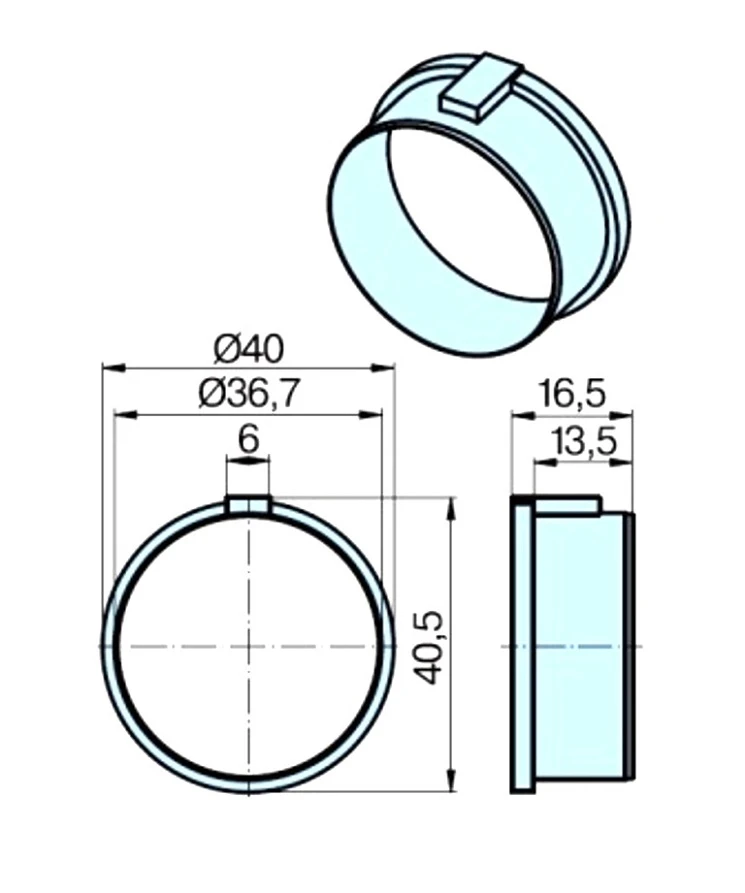 Adapterset für Rundrohr 40 x 1.3 / 40 x 1.5 , für Rohrmotore Becker Baureihe P Serie