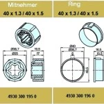 Adapterset für Rundrohr 40 x 1.3 / 40 x 1.5 , für Rohrmotore Becker Baureihe P Serie