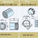 Adapterset für Rundwelle O-40 x 1,3 / 40 x 1,5 ,für Becker Rohrmotoren P Serie mit Hinderniserkennung