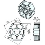 Adapterset B60 für Sechskantwelle,für Rohrmotoren Becker Baureihe P und R Serie