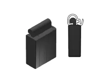 WTS -Auflaufstopper, 25x12x30 mm, mit Profil-Nut 5,5mm, inklusive 2 Schrauben passend zu Gummiprofil GP1