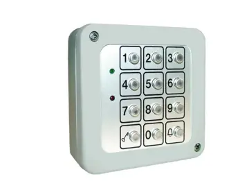 WTS - Funk-Code-Tastatur 3-Kanal: KeeLoq-System (Hopping-Code),Tastaturfeld aus Metall, IP 65 FE 868,30 MHz