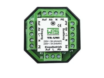 WTS - Steuer-Relais 230V - TR-UNI für AP+UP Montage Relais für 1 oder 2 Motoren oder zur Gruppensteuerung, mit Einzelbedienung