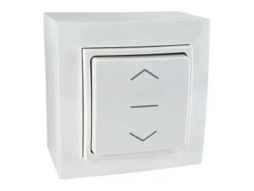 WTS - Wippschalter mit Mittelstellung UP+AP, mit Abdeck- und Aufputzrahmen (LENORA), Rast-Funktion, Farbe ultra-weiss